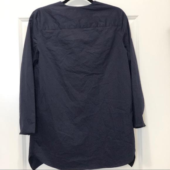 ZARA Woman Navy Blue Cotton Top - Picture 2 of 5